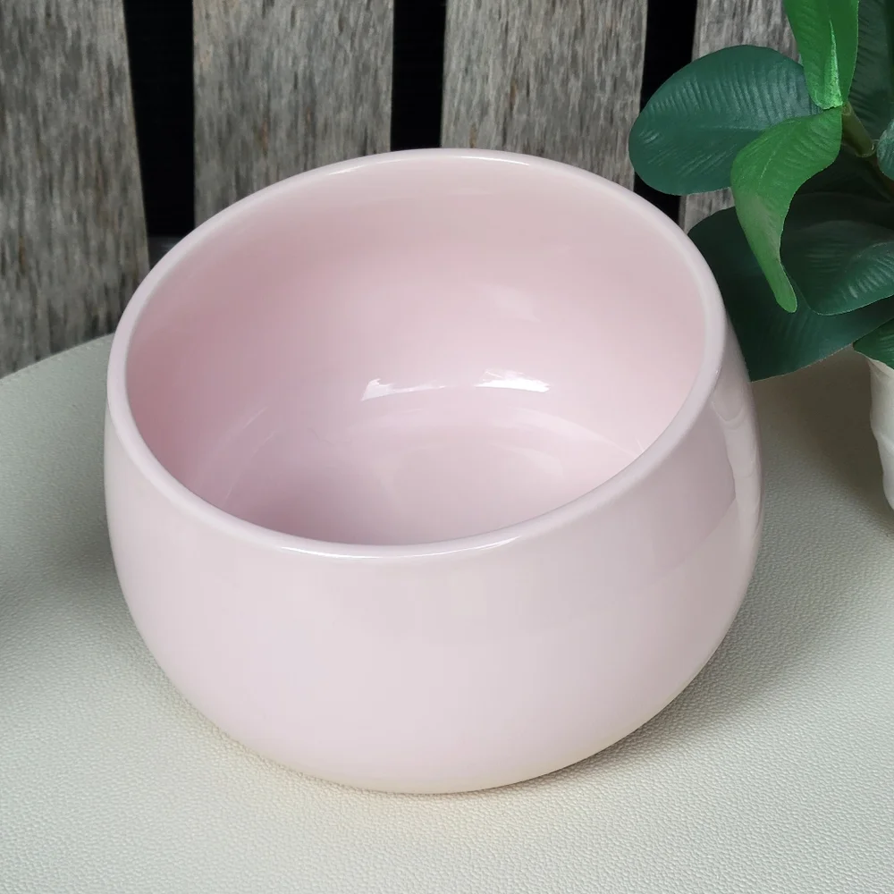 Ikea FARGKLAR pink dipped ceramic bowl